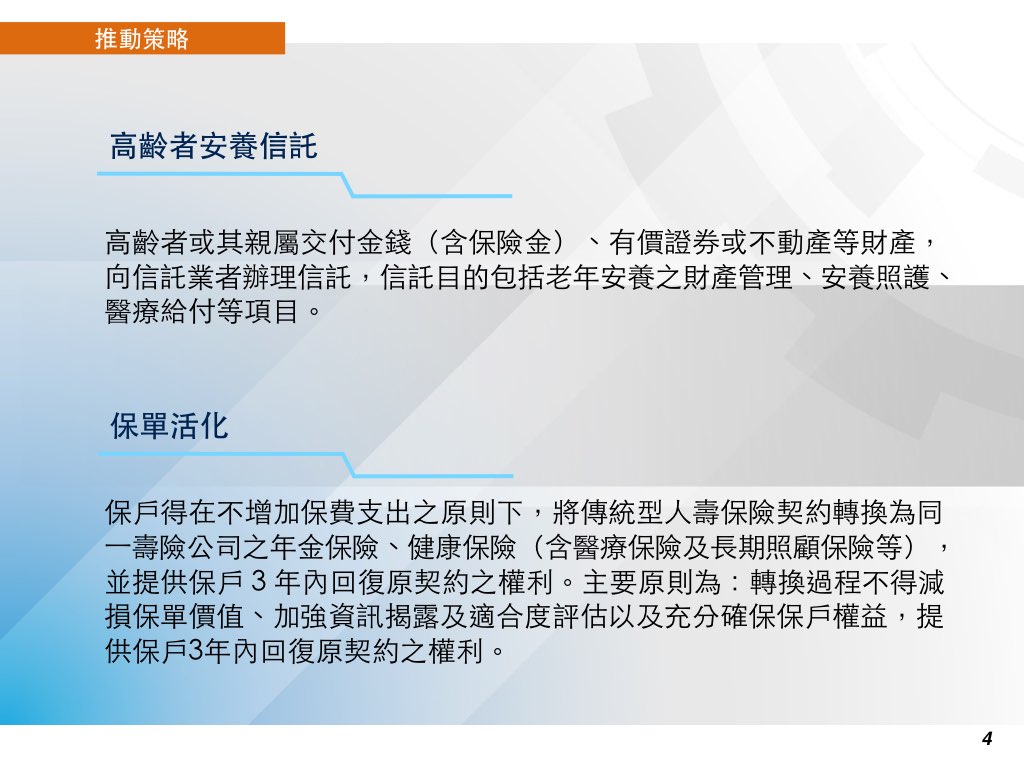 高齡者安養信託及保單活化